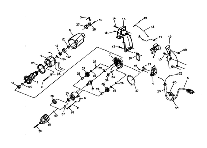 Fig-0 Diagram and Parts List for 7514 Type-1 Porter Cable Electric Drill